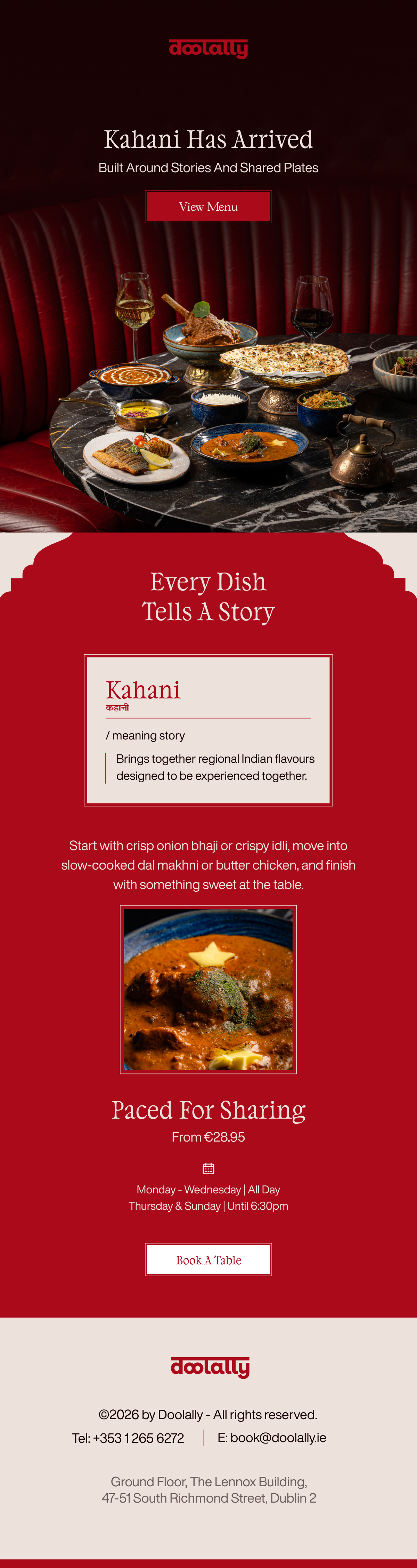 Doolally post-rebrand Kahani menu launch
